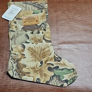 Cabela's Camouflage Oak Leaf Stocking in Tan, Brown & Green NEW with Tags